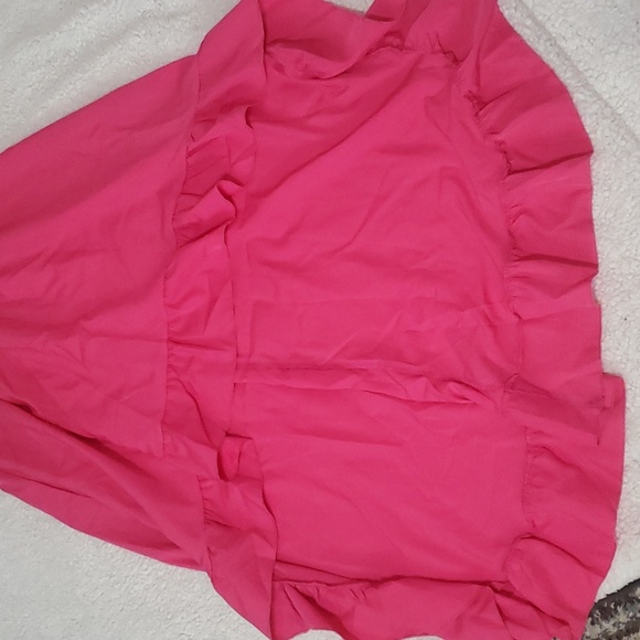NWOT ruffle pink off the shoulder top and A line skirt set M - Picture 7 of 10